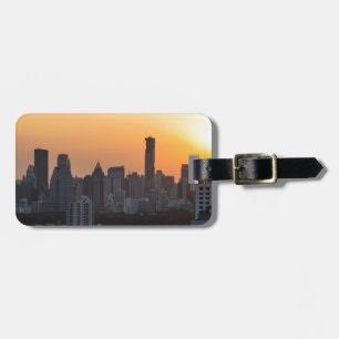 Bangkok skyline sunset panorama background luggage tag