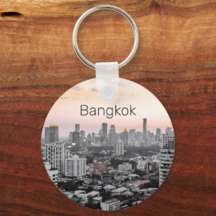 Bangkok Skyline Sunset Panorama BKK Thailand Key Ring