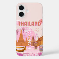 Bangkok Thailand Boho Retro Travel Poster