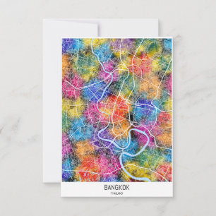Bangkok Thailand City Map Thank You Card