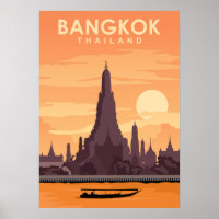 Bangkok Thailand Digital Travel Illustration