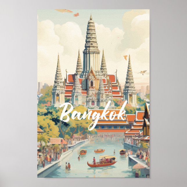 Bangkok Thailand Famous Travel Place Poster (Front)