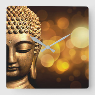 Bangkok, Thailand Gold Buddha Square Wall Clock