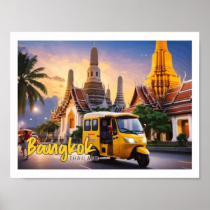 Bangkok Thailand Pop Art Travel Illustration Poster