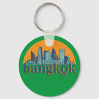 Bangkok Thailand Retro City Skyline Cityscape Art