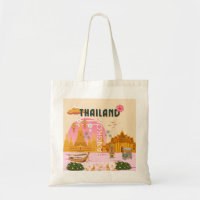 Bangkok Thailand Retro Vintage Travel Poster