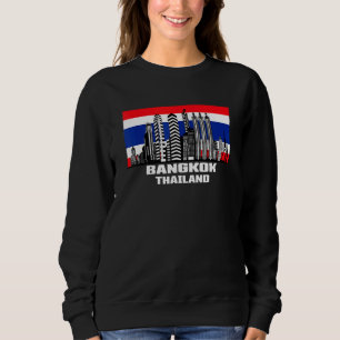 Bangkok Thailand Skyline Thai Flag Asia Cityscape  Sweatshirt