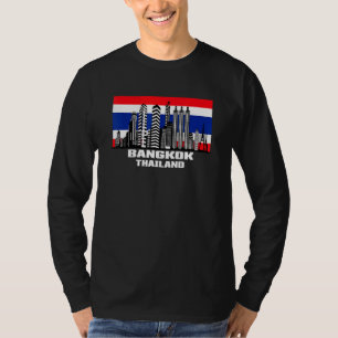 Bangkok Thailand Skyline Thai Flag Asia Cityscape T-Shirt
