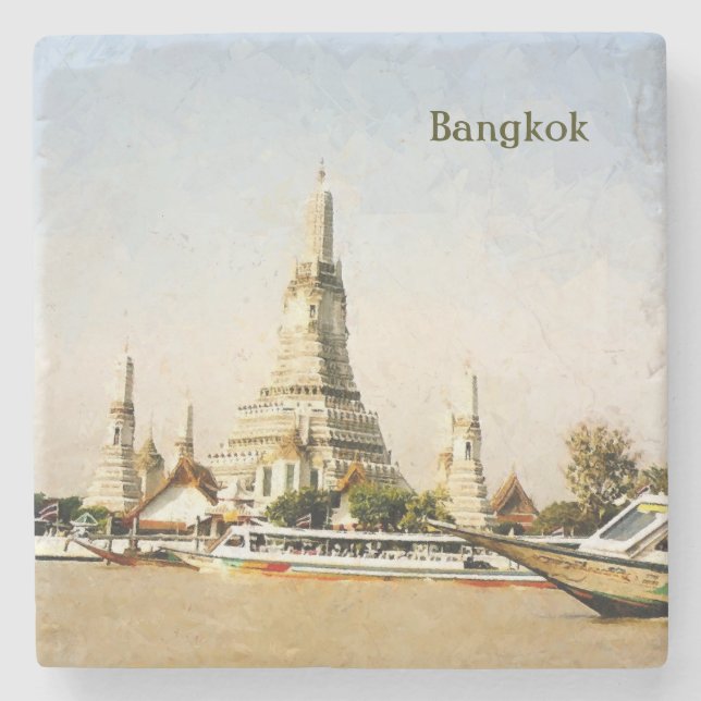 Bangkok, Thailand Stone Coaster (Front)