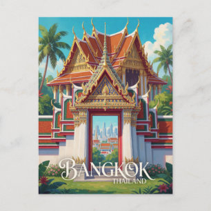 Bangkok Thailand Thai Temple Gateway Travel Postcard