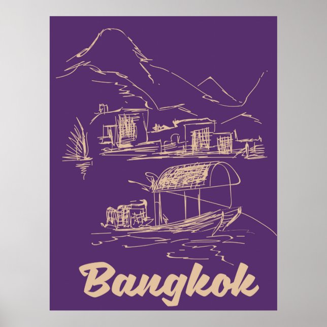 Bangkok, Thailand travel poster (Front)