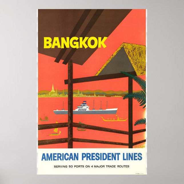 Bangkok Thailand Travel Poster (Front)