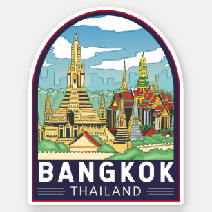 Bangkok Thailand Travel Retro Emblem