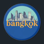 Bangkok Thailand Vintage City Skyline Cityscape Magnet<br><div class="desc">Vintage and retro city design with beautiful skyline, tourist attraction and cityscape art. Cool skyscraper and building silhouette illustration merchandise for tourist and traveller. Perfect as souvenir to bring back home when travelling all around the world. Save the memory of your travel and vacation with family and friends. Background colour...</div>