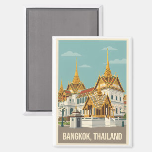 Bangkok Thailand Vintage Travel Poster Magnet