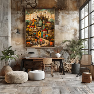 Bangkok: The Venice of the East - Whimsical Art Poster