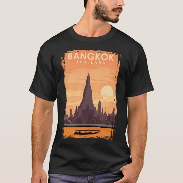 Bangkok Travel Poster Art Print  T-Shirt (Front)