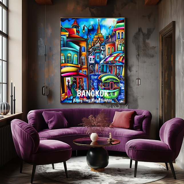 Bangkok Travel – Vibrant Illustrated Cityscape Poster (Creator Uploaded)