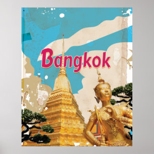 Bangkok Vintage Travel Poster