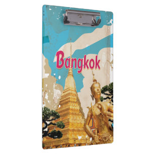 Bangkok Vintage Travel Poster Clipboard