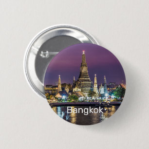 Bangkok Wat Arun Sunset BKK Thailand Souvenir 6 Cm Round Badge