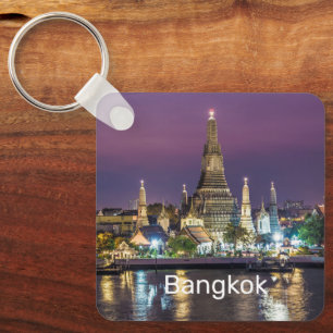 Bangkok Wat Arun Sunset BKK Thailand Souvenir Key Ring