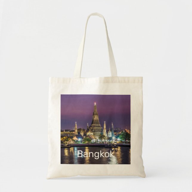 Bangkok Wat Arun Sunset BKK Thailand Souvenir Tote Bag (Front)