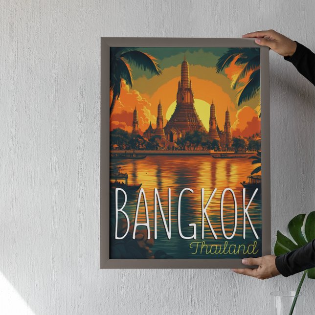 Bangkok, Wat Arun Temple Retro Travel  Poster (Creator Uploaded)