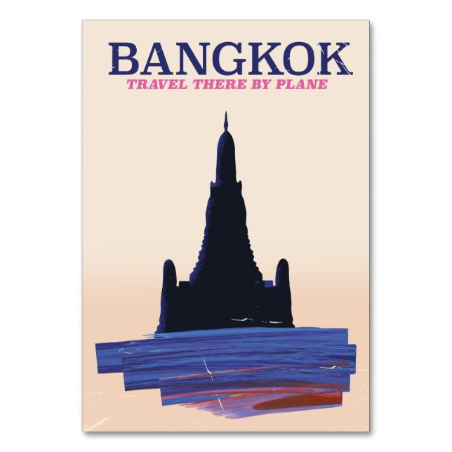 Bangkok Wat Poh Travel poster Table Number (Front)