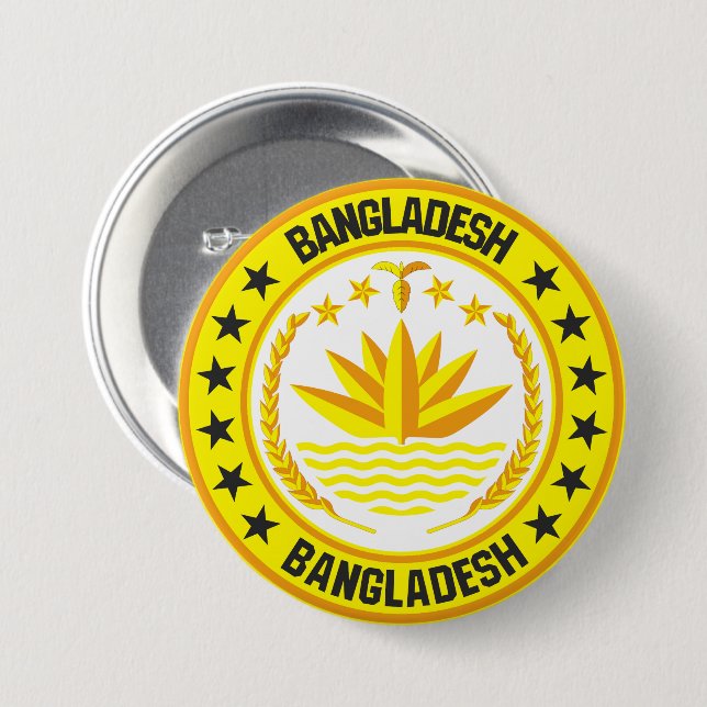 Bangladesh                                         7.5 cm round badge (Front & Back)