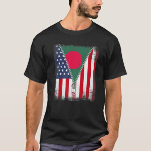 Bangladesh American Flag Zip T-Shirt