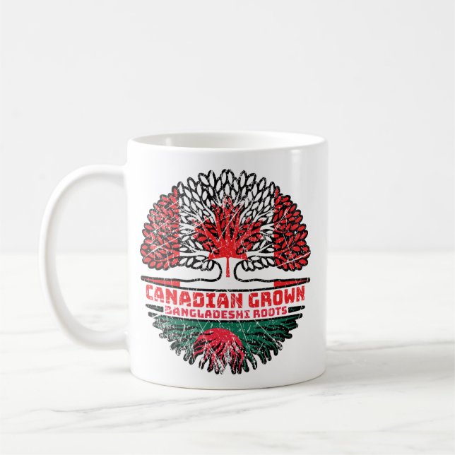 Bangladesh Bangladeshi Canadian Canada Tree Roots Coffee Mug (Left)