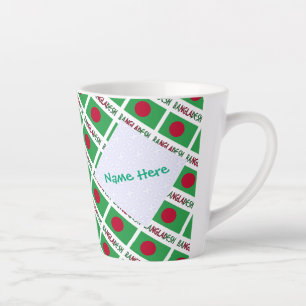 Bangladesh Bangladeshi Flag Tiled Green Personal Latte Mug