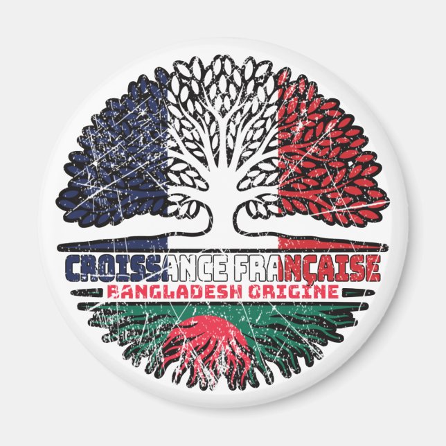 Bangladesh Bangladeshi French France Tree Roots Magnet (Front)