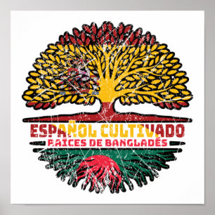 Bangladesh Bangladeshi Spain Spanish Tree Roots Poster
