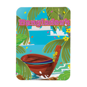 Bangladesh Cartoon travel poster print. Magnet