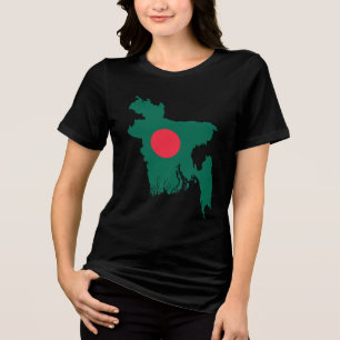 Bangladesh Customisable Black Tourist Tri-Blend Shirt