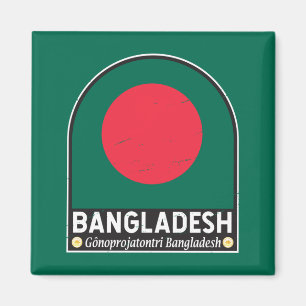 Bangladesh Flag Emblem Distressed Vintage Magnet