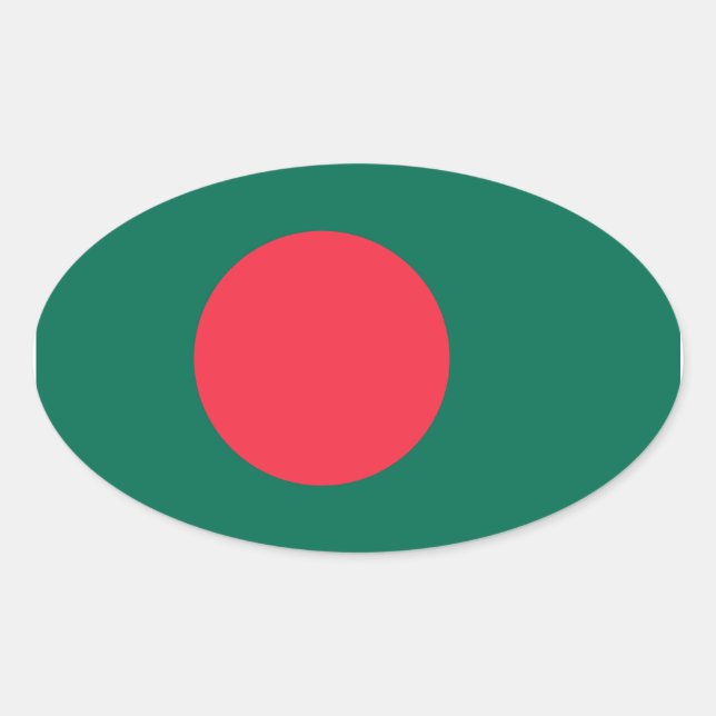 Bangladesh Flag Oval Sticker (Front)