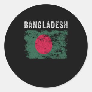 Bangladesh Flag Vintage Bangladeshi Flag Classic Round Sticker