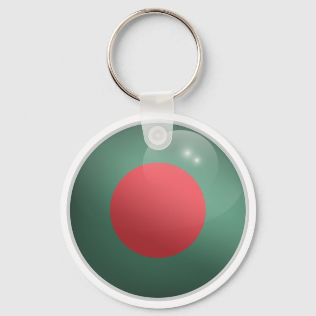 Bangladesh Glossy Circle Flag Key Ring (Front)