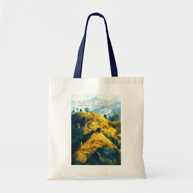 Bangladesh Illustration Travel Art Vintage Tote Bag (Front)