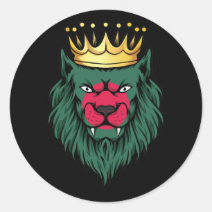 Bangladesh Lion King Flag Classic Round Sticker