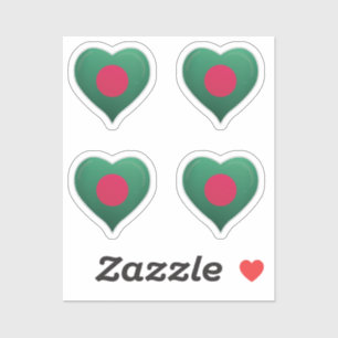Bangladesh love flag pride heart sticker
