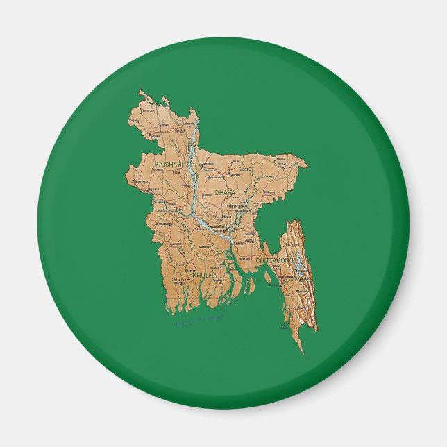 Bangladesh Map Magnet (Front)