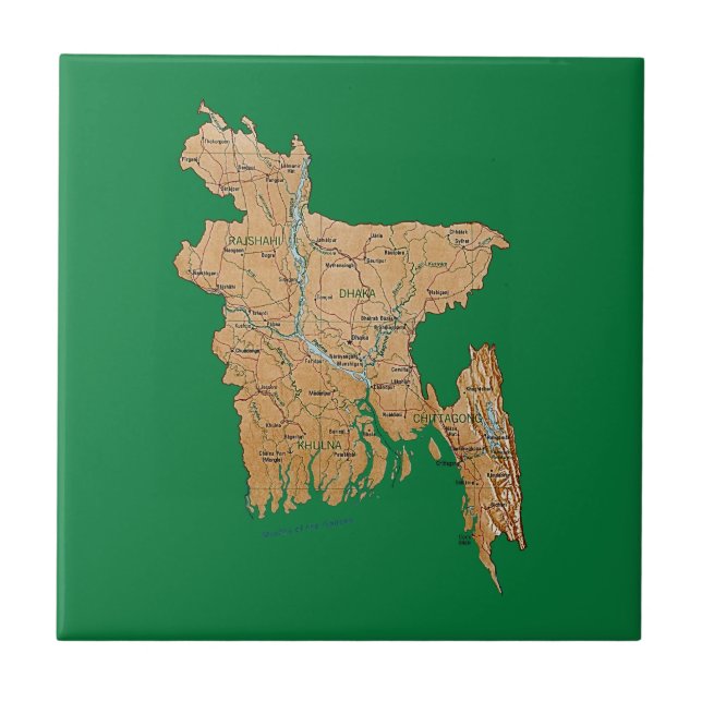 Bangladesh Map Tile (Front)