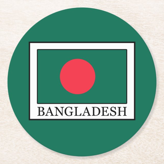 Bangladesh Round Paper Coaster (Front)