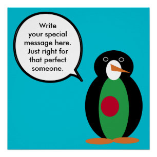 Bangladesh Talking Ms Penguin Personalised Poster
