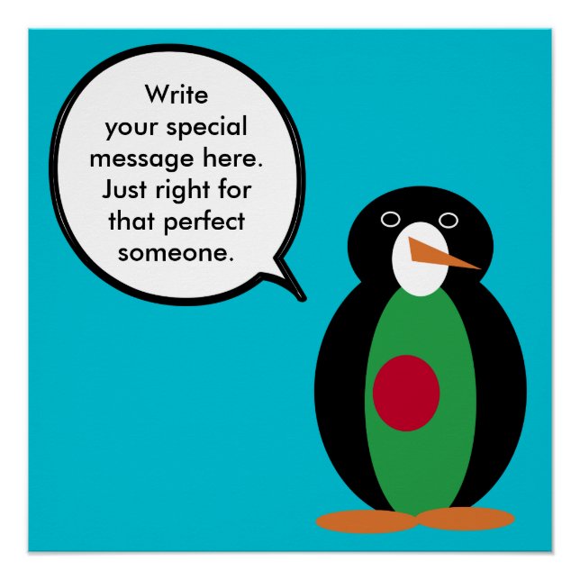 Bangladesh Talking Ms Penguin Personalised  Poster (Front)