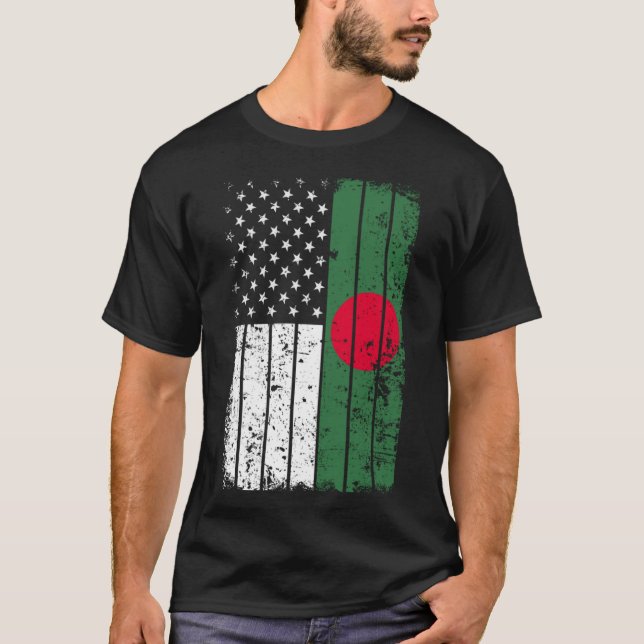 Bangladeshi American Flag T Shirt - Bangladesh USA (Front)